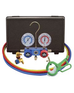 R134a Aluminum Manifold Gauge Set with FREE 85530 3-in-1 Side Can Tap