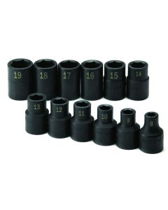 12 pc. 1/2" Drive 6-Point Std Metric Impact Socket Set
