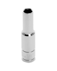 Chrome Socket, 1/4" Drive, 1/4", 6 Point, Deep