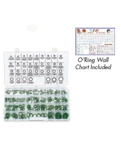 Deluxe O-Ring Assortment, 350 Piece, 34 Sizes, Metric, Green HNBR, in Plastic Case