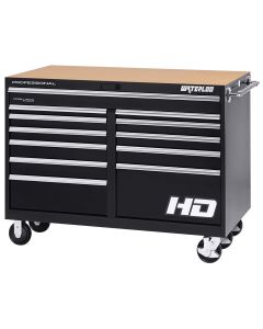 56" Professional HD Series 12-Drawer Cabinet in Black Finish
