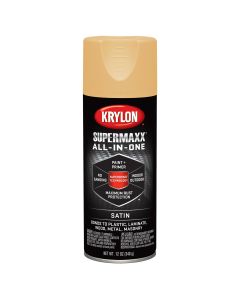 Krylon Supermaxx Paint+Primer; Satin Tuscan Gold; 12 oz. Aerosol