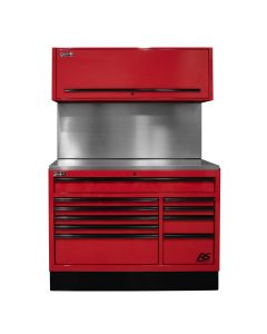 Homak Mfg. 54 in. CTS Centralized Tool Storage with Solid Back Splash Set, Red