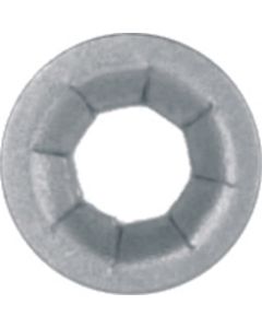 Push On Type Retainer Zinc Finish, Screw size: 1/4" stud, 1/2" flange O.D., Quantity: 100