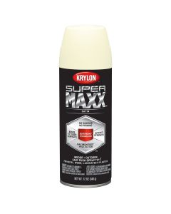 Krylon Supermaxx Paint+Primer; Satin Modern White; 12 oz. Aerosol