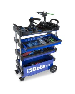 Beta Portable Collapsible Folding Blue Tool Trolley Cart