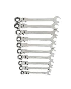 10PC Metric Flex-Head Ratcheting Wrench Set