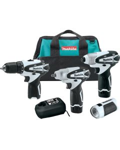 Makita 4-Piece 12V max Li-Ion Impact Tool Combo Kit with Flashlight and Tote Bag