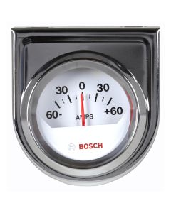 Bosch 2" Chrome with White Face Ammeter Gauge