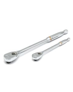 2 Piece 1/4", 3/8" Drive 90 Tooth Long Handle Ratchet Set