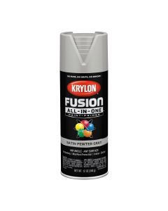 Krylon Fusion All-In-One Paint + Primer, Satin Pewter Gray