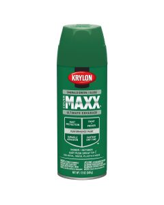Krylon Covermaxx Paint+Primer; Gloss Emerald Green; 12 oz. Aerosol