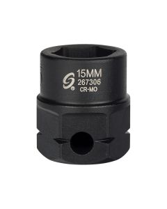 Sunex Tools 1/2 in. Drive 6-Point Low Profile Impact Socket w/ Hex Shank, 15 mm