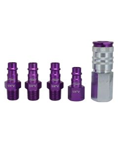 Milton S-213 1/4" NPT A Style Coupler and Plug Kit - 5 Piece