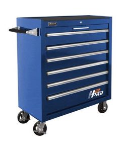 Homak Mfg. H2PRO Series 36 in. 6-Drawer Roller Cabinet, Blue