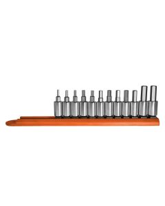 12 Piece SAE/MM Tamper Hex Socket Bit Set