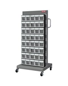 Mobile Parts Cart - Flip Out Bin, 40 Bins