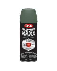 Krylon Supermaxx Paint+Primer; Satin Camp Green; 12 oz. Aerosol