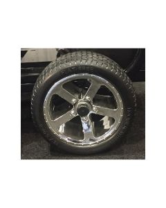 Solid Rubber Tires with Chrome Wheels (Set of 4)