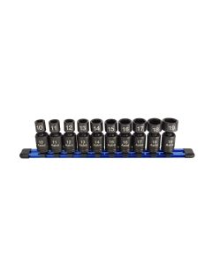 Nano Pinless Metric Universal Impact Skockets for 3/8" Drive (10-Piece)