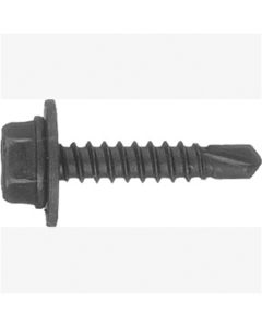 Hex Head Teks Screws, Size: 4.2-1.41 x 20mm, Head Size: 7mm, Finish: Black, Qty: 100