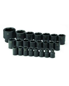 23 pc. 1/2" Drive 6-Point Std Metric Impact Socket Set