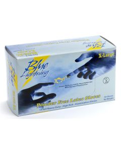 BLGBLUE-L image(0) - Blue Lightning Large 12"  Blue Latex Gloves