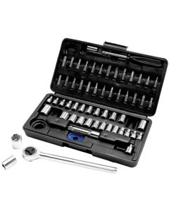 60pc 1/4 & 3/8 Dr Skt Set w/
