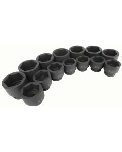 Sunex Tools 14-Piece 1 in. Drive Fractional SAE Fractional Impact Socket Set