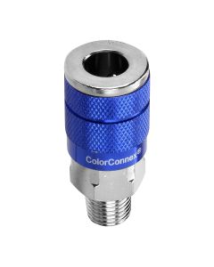 ColorConnex Coupler, Type C, 1/4" MNPT, 1/4" Body, Blue