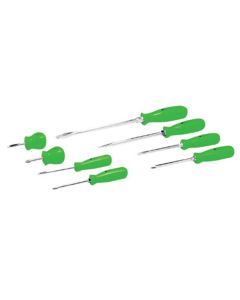 8pc Hi-Viz Green ScwDrv Set
