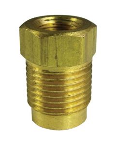 Brass Brake Line Adapter 3/16" x 1/4" x 7/16" x 24 TPI