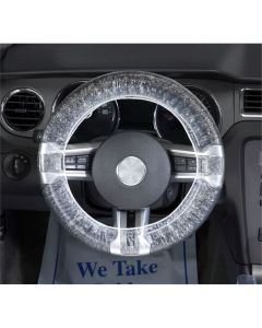 Dbl Band 24" Steering Wheel Covers, Clear Plastic (100 pk.)