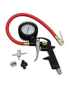 Pistol Analog Inflator Gauge 10 Pc Kit