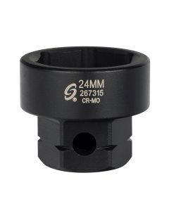 Sunex Tools 1/2 in. Drive 6-Point Low Profile Impact Socket w/ Hex Shank, 24 mm