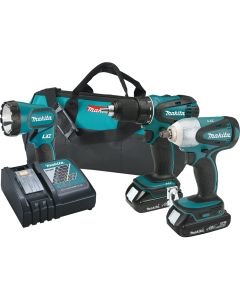 Makita 18V LXT 3-Piece Combo Kit with 2.0 Ah Batteries