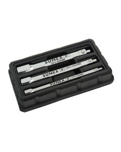 Sunex Tools 3-Piece 1/4 in., 3/8 in., 1/2 in. Drive Chrome 6 in. Magnetic Extension Set
