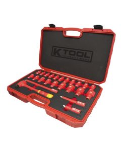 24-Piece 1/2" Drive 6 Point Insulated Socket Wrench Set