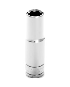 Chrome Socket, 1/2" Drive, 1/2", 6 Point, Deep