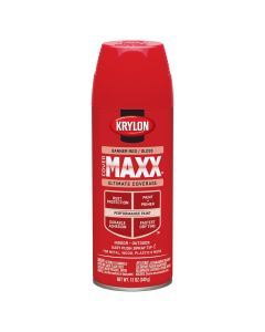 Krylon Covermaxx Paint+Primer; Gloss Banner Red; 12 oz. Aerosol