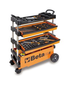 Folding Mobile Tool Cart, Orange