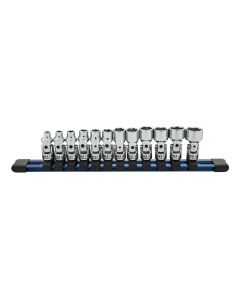 Sunex Tools 12-Piece 1/4 in. Drive Universal Socket Set- mm 6-Po in. t Rail
