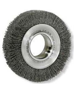 Bench Grinder Wire Wheel, 8" Diameter, .014 Crimped Wire, Medium Face, 2" Arbor, 4,500 RPM Max