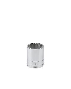 21/32" 1/2" Drive 12-Point Fract SAE Std Chrome Socket