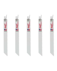 Milwaukee 5-Pack of 12 in. with 8/12 TPI Mutli-Material Cutting SAWZALL Reciprocating Saw Blades