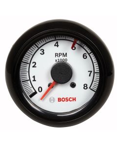 2-5/8" Tachometer, White/Black