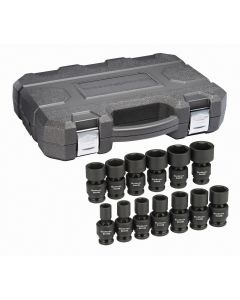 3 Piece 1/2" Drive 6 Point SAE Universal Impact Socket Set