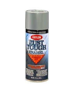 Krylon Rust Tough Enamel Paint, Aluminum, 12 oz Can, One Coat Coverage, Low Odor