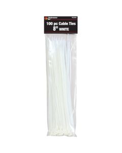100pc 8 Cable Ties, White