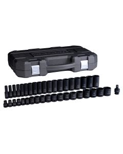 39-Piece 1/2" Drive 6 Point SAE Standard/Deep Impact Socket Set